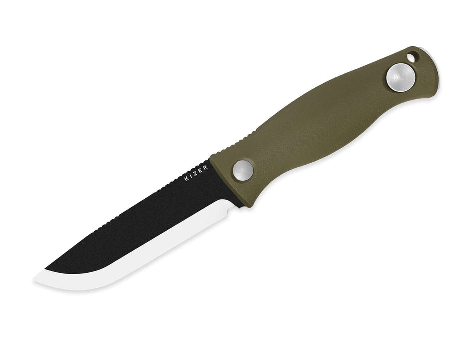Kizer Polaris 1095 Bushcraft Scandi Messer mit Kydexscheide