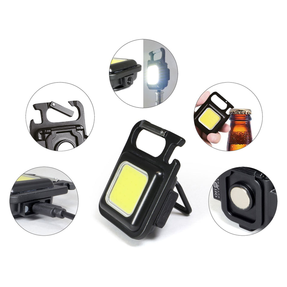 Origin Outdoors LED-Pocketleuchte – 500 Lumen mit Karabiner, Magnet und Bieröffner