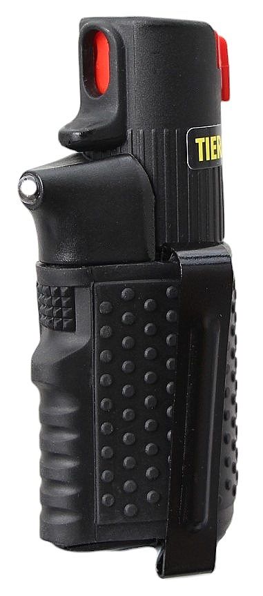 Hurricane Pfefferspray 15 ml mit Clip, Sicherung und LED-Lampe