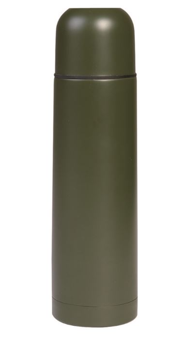 Mil-Tec Vakuum Thermosflasche S/Steel 1L Oliv