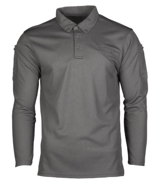 Mil-Tec Tactical Quick Dry Langarm Polo Urban Grey