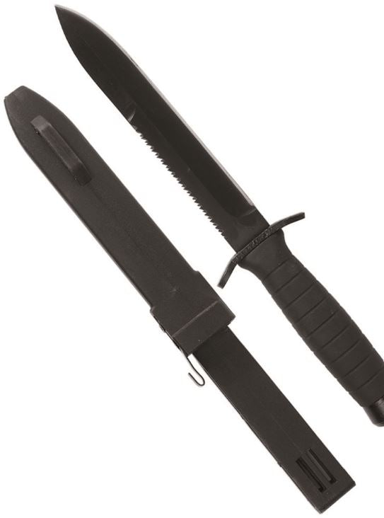 Mil-Tec Kampfmesser m.Säge Schwarz u.Scheide