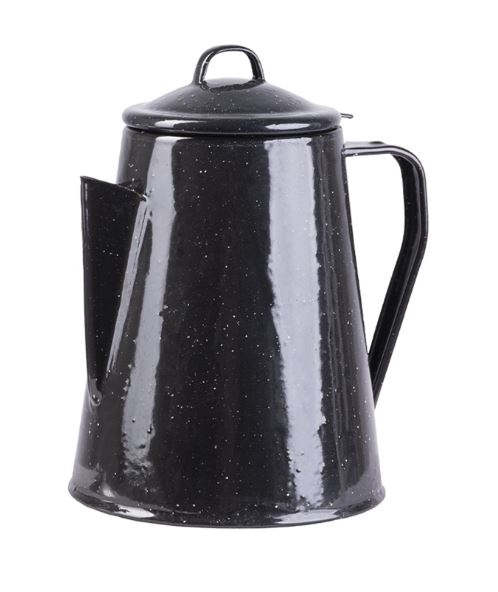 Mil-Tec Kaffeekanne Emaille m. Percolator Schwarz