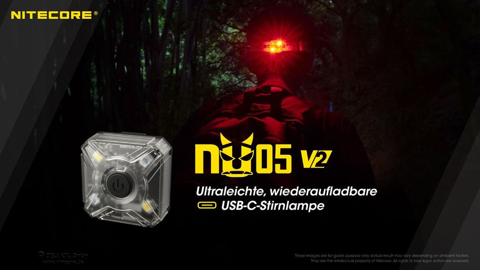 Nitecore NU05 V2 Kit - Ultraleichte Stirnlampe