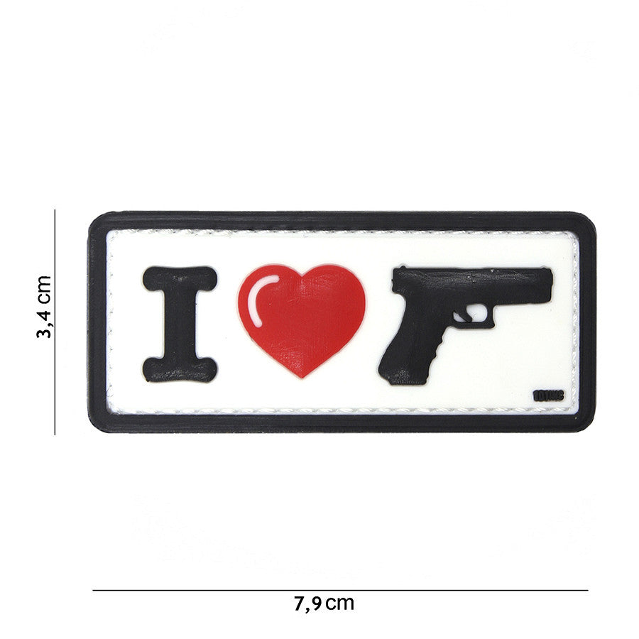 Patch 3D PVC I Love My Sidearm weiß
