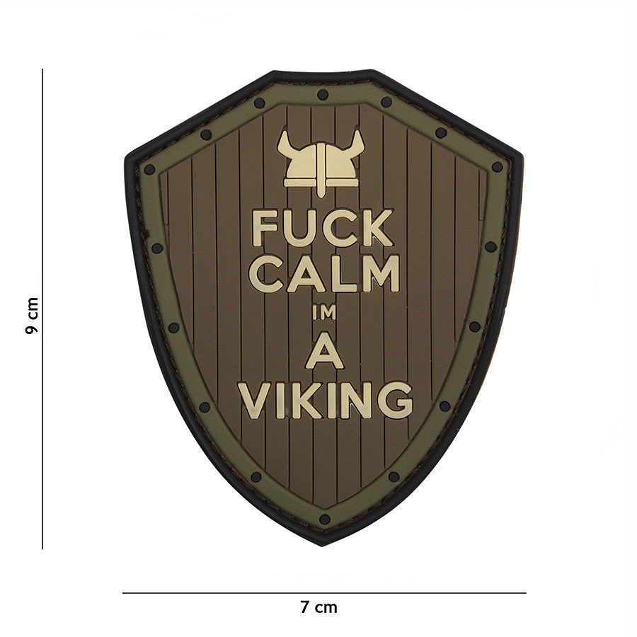 Patch 3D PVC Fuck Calm braun/grün