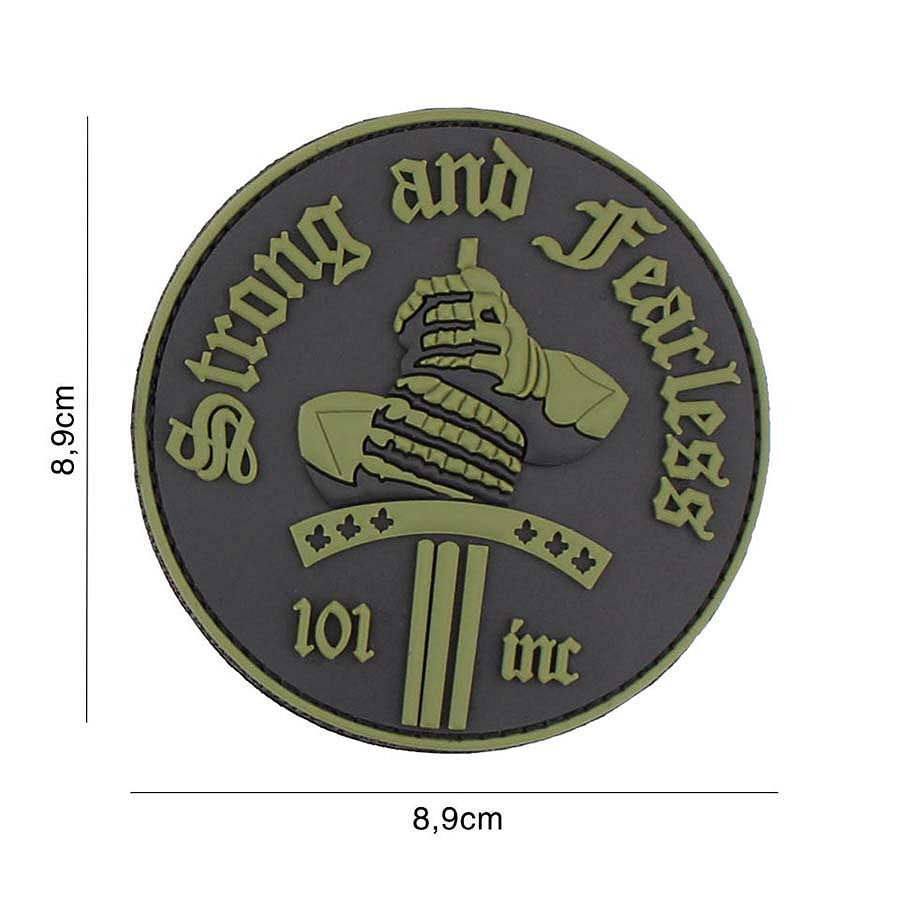 3D PVC Strong and Fearless green Patch