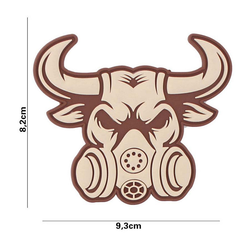 Patch 3D PVC Gassmask Bull beige