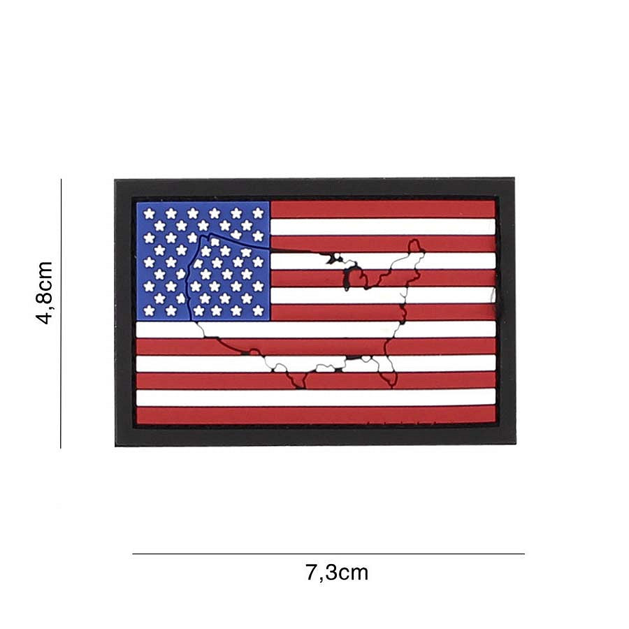Patch 3D PVC USA mit Kontur