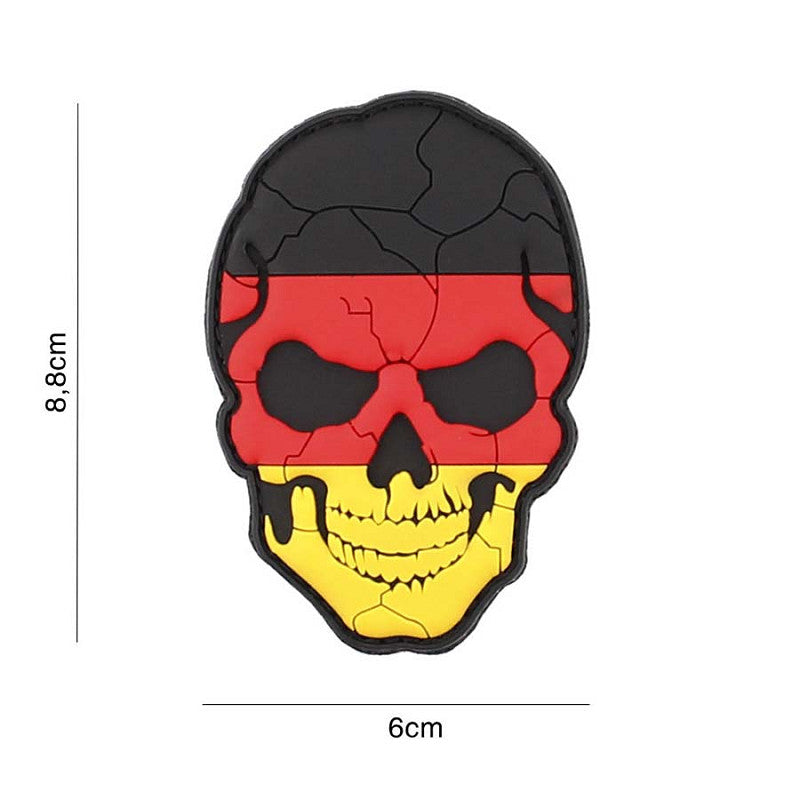 Patch 3D PVC Skull Totenkopf Deutschland Cracked