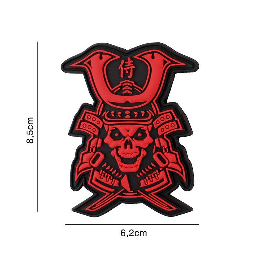 Patch 3D PVC Samurai Skull rot