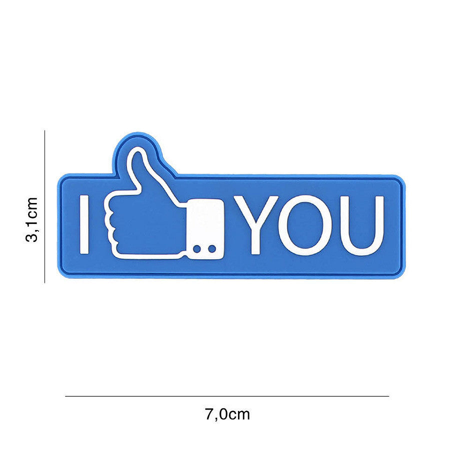 Patch 3D PVC I like you blau