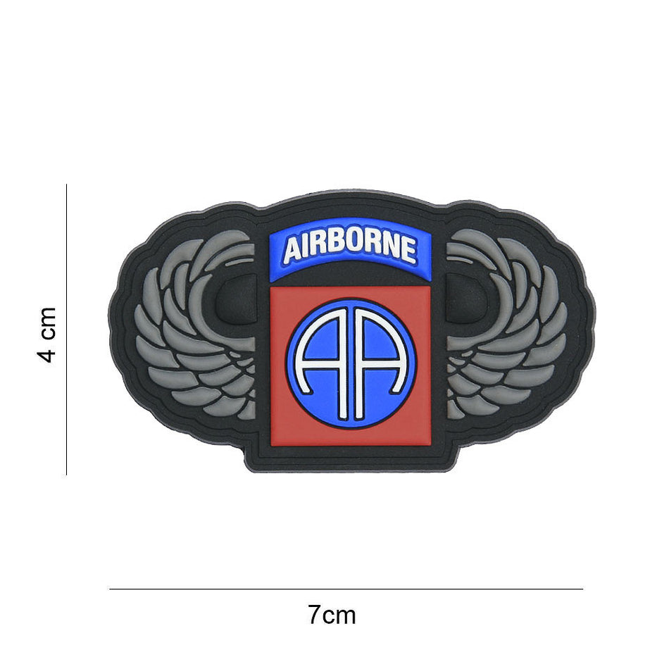 Patch 3D PVC 82nd Airborne silver wings