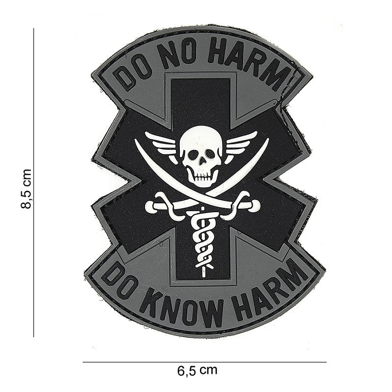 Patch 3D PVC Do No Harm Grau / Schwarz