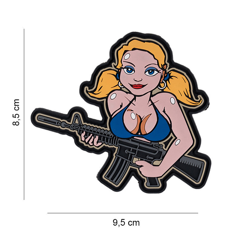 Patch 3D PVC Tactical Mädchen blonde Haare