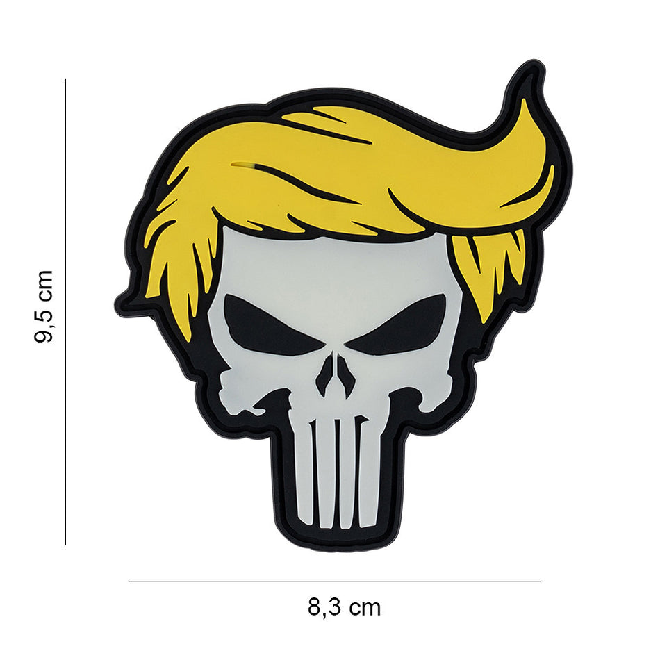 Patch 3D PVC Punish skull yellow hair glow in dark