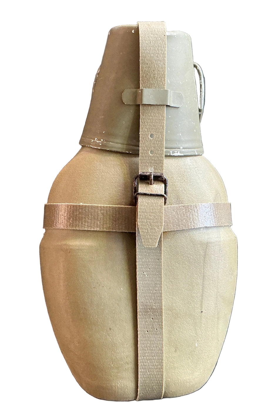 DDR NVA UTV Feldflasche Trinkflasche der Grenztruppen mit Becher Oliv