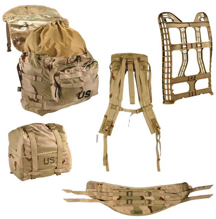 US Army 3 Col. Desert Mainpack Rucksack MOLLE II