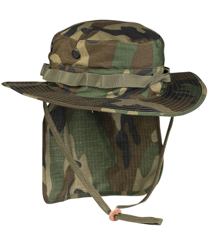 MFH Britischer Boonie R/S mit Neckflap Woodland Gr. M