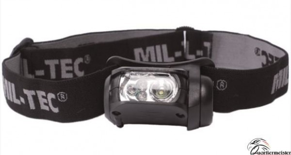 MIL TEC Kopflampe LED 4-Farbig Schwarz