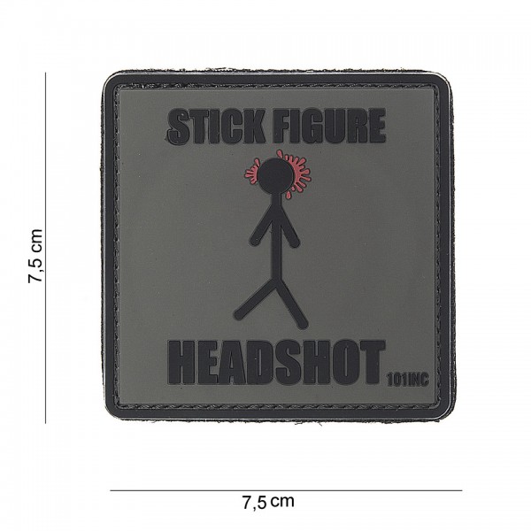 Patch 3D PVC Stick figure headshot